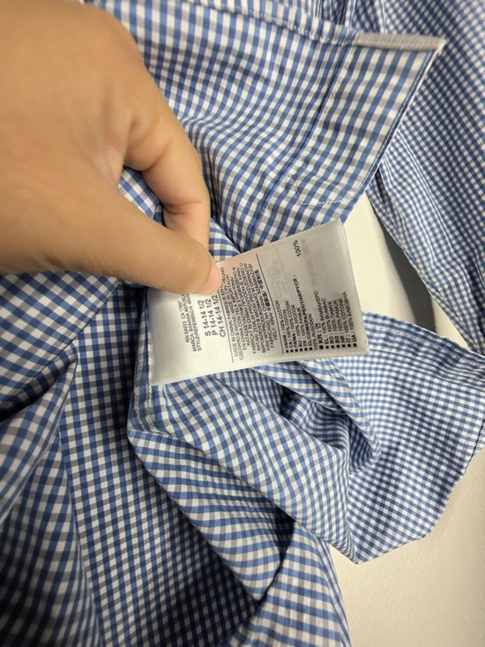 Banana Republic Leggiuno Men's Blue/White Gingham Slim Dress Shirt Size Small - Picture 3 of 14